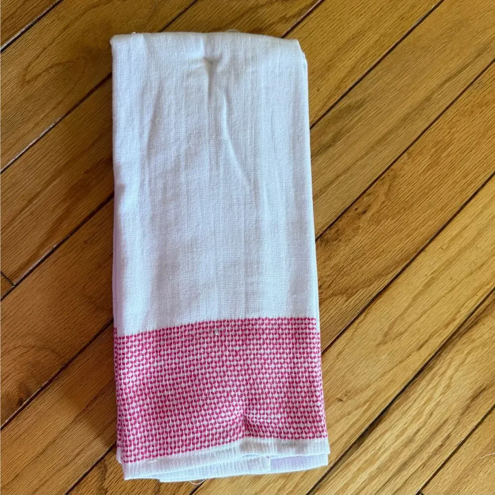 Kate Spade New York Eat Cake For Breakfast Kitchen Towels Set 2 White Pink NWT